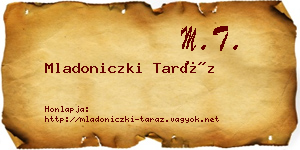 Mladoniczki Taráz névjegykártya